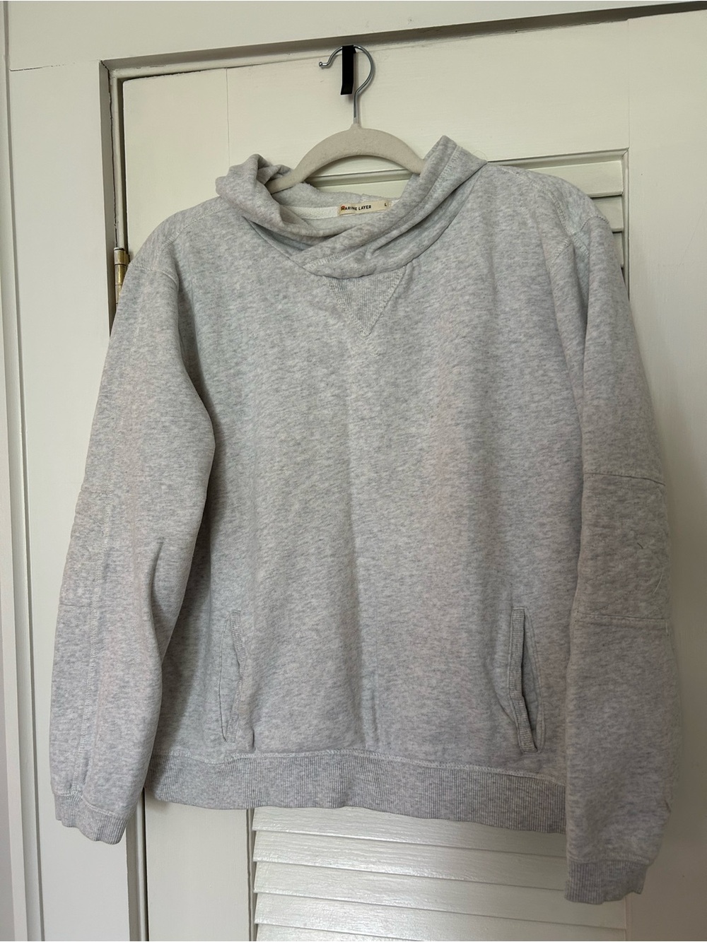 Marine Layer hooded sweatshirt with elbow patches